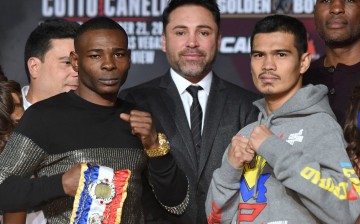 Drian Francisco and Guillermo Rigondeaux face off at the presser