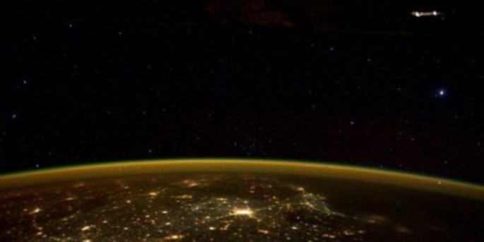 The image shared by Kelly on his 233rd day at the International Space Station of a starry night over India includes an object with two bright lights which could be seen at the top right part of the photo.