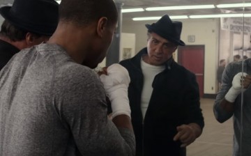 Rocky Balboa (Sylvester Stallone) trains Adonis Johnson (Michael B. Jordan) in Ryan Coogler's 