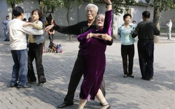 Elderly Couple Dancing