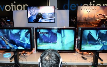 Consumers get a sneak preview of Destiny's new expansion pack 'The Dark Below' at the PlayStation Experience show in Las Vegas, NV on December 6, 2014 in Las Vegas, Nevada. 