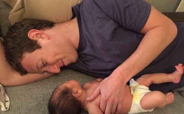 New father Mark Zuckerberg and baby Max