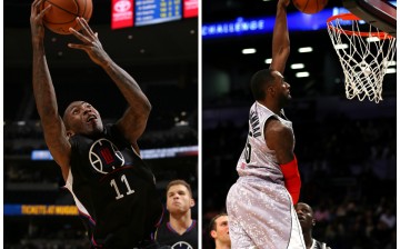 Los Angeles Clippers' Jamal Crawford (L) and Minnesota Timberwolves Shabazz Muhammad. L.A. could deal Crawford in exhange for Muhammad if the Wolves agree.