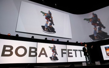 John Vignocchi, vice president of production at Disney Interactive Studios, speaks about the launch of the Star Wars Boba Fett character for the Disney Infinity 3.0 video game during a Sony Corp. event ahead of the E3 Electronic Entertainment Expo in Los 