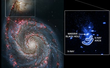 Powerful X-ray emissions were observed by NASA's Chandra X-ray Observatory from a supermassive black hole 