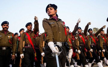 Indian Soldiers Practice Ahead Of Republic Day