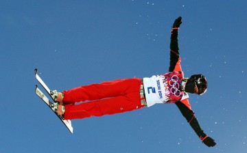 Chinese freestyle skier Zhang Xin in action.