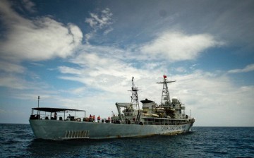 A Chinese Coast Guard ship is seen in the middle of South China Sea near Kuantan, Malaysia, on March 15, 2014.