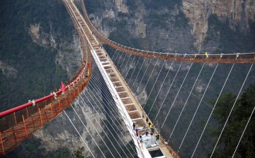 The bridge, offering a panorama of the canyon, is not for the faint-hearted.
