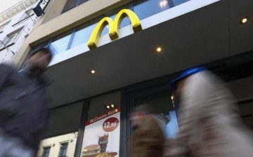A McDonald's sign outside one of their restaurants in central Brussels, Belgium, Dec. 3, 2015. 