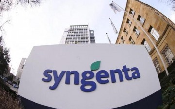 Swiss agrochemicals maker Syngenta's logo is seen in front of its headquarters in Basel, Switzerland, Feb. 4, 2015. 