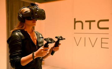 A view of HTC Vive during Advertising Week 2015 AWXII at the ADARA Stage at Times Center Hall on Oct. 1, 2015 in New York City. 