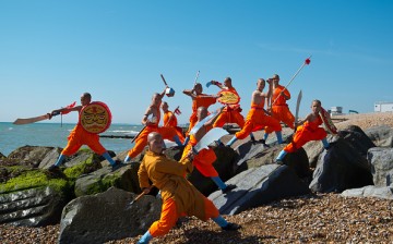 Shaolin Monks Rehearse Ahead Of Their New Show