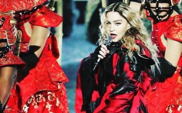 Madonna performs in one of her concerts for the 'Rebel Heart' world tour