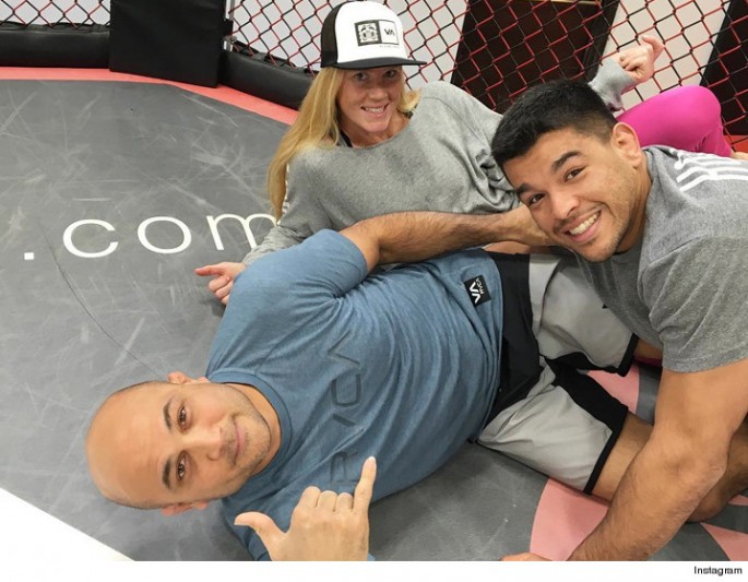 Holly Holm training with BJ Penn