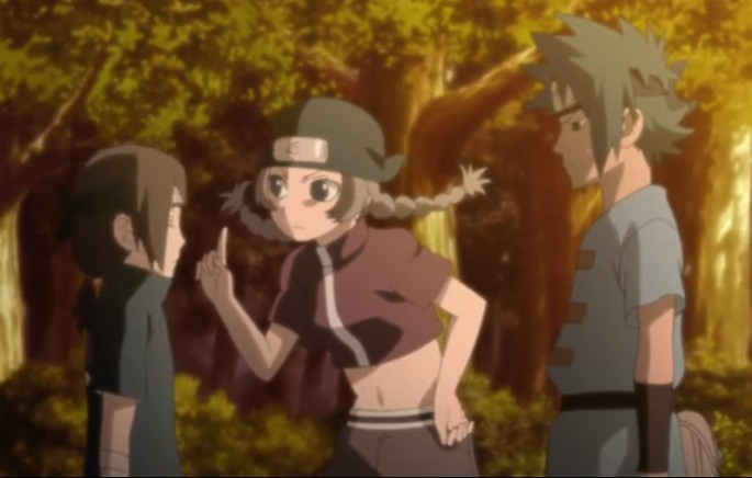 Itachi forming a bond with his team