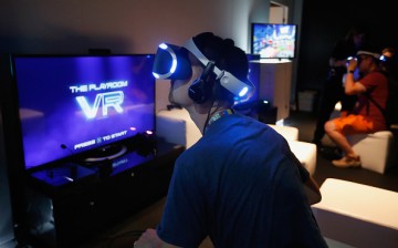 A gamer tests the PlayStation VR technology.