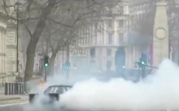 'Top Gear' co-host Matt LeBlanc takes part in stunts near the Cenotaph in London over the weekend.