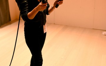 A view of HTC Vive during Advertising Week 2015 AWXII at the ADARA Stage at Times Center Hall on October 1, 2015 in New York City.