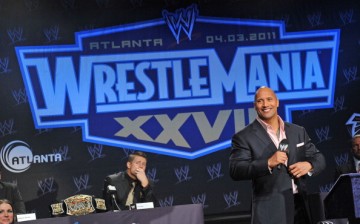 Pro wrestler Dwayne 'The Rock' Johnson attends the WrestleMania XXVII press conference at Hard Rock Cafe New York on March 30, 2011 in New York City.