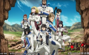 The whole team is displayed here in the opening sequence of Terraformars Revenge anime.