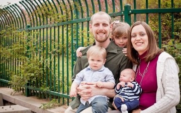 Jeremy and Jacquelyn Carman with their kids. Jacquelyn gave birth twice in the country.