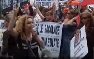 French sex workers take to the streets over law that bans paying for sex