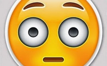 An emoji showing a surprised emotion.