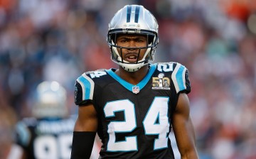 Josh Norman of the Carolina Panthers looks on during Super Bowl 50.