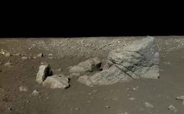 Photo provided by National Astronomical Observatories of Chinese Academy of Sciences shows a high-resolution image of lunar surface on the moon. The image is shot by Chinese Chang'e 3, an unmanned lunar exploration probe, and Yutu rover.