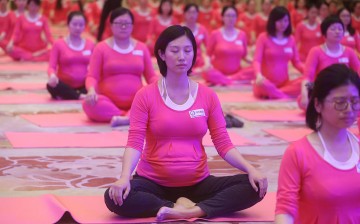 Pregnant Women Practice Yoga In Beijing