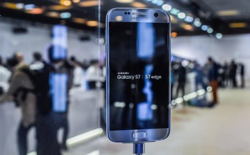 A Samsung Galaxy S7 is seen during its worldwide unveiling on February 21, 2016 in Barcelona, Spain.   