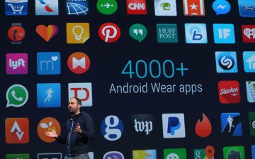 Google Android Wear director David Singleton announces Androidwear updates during the 2015 Google I/O conference on May 28, 2015 in San Francisco, California. 