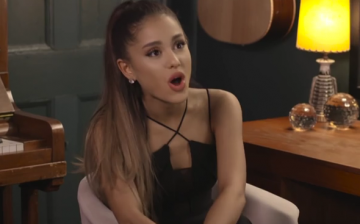 Ariana Grande was in a lip sync conversation with Jimmy Fallon in her dressing room.  