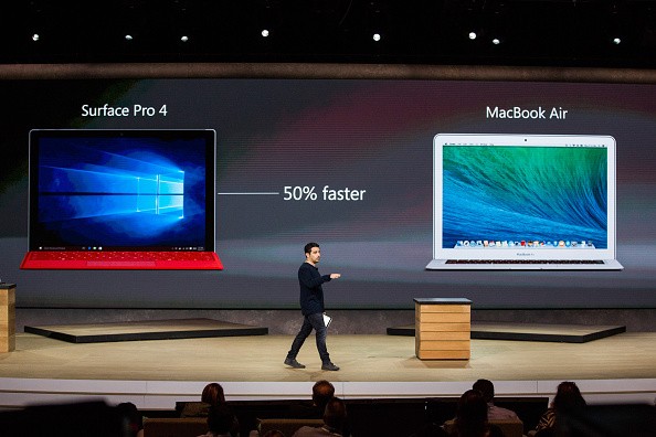 Microsoft Corporate Vice-President Panos Panay introduces a new tablet titled the Microsoft Surface Pro 4 at a media event for new Microsoft products on Oct. 6, 2015 in New York City. 