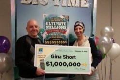 North Carolina woman Gina Short and her husband, Len received their prize after winning 1 million in February. 