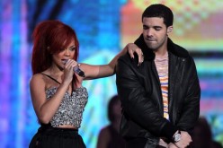 Drake and Rihanna performing at the 2011 NBA All-Star game halftime show on February 20, 2011 in Los Angeles.