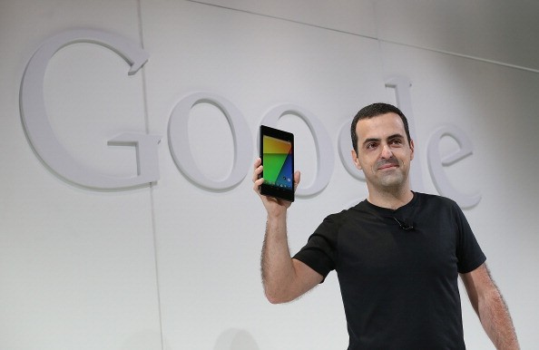 Google's Android and Chrome Chief Sundar Pichai holds news event.