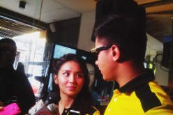 Kathryn Bernardo and Daniel Padilla of the KathNiel duo answer questions from reporters during the 