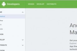 Android Developers site showing restructured menu
