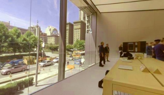 The new Apple Store in San Francisco can be seen in the image