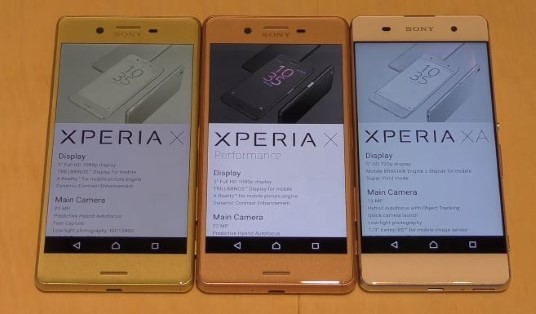 Sony Xperia X and the Xperia XA are shown on a table