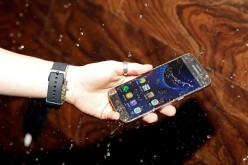 The water resistant Samsung Galaxy S7 is seen at The Samsung Studio at SXSW 2016.