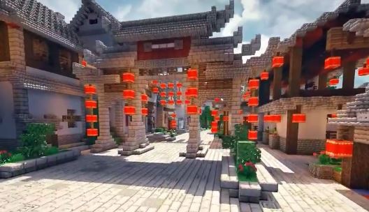 Minecraft players made a Chinese city in the game