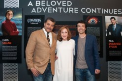 Neil deGrasse Tyson, Ann Druyan and Rainer Gombos at Fox and National Geographic Channel presents a screening of Cosmos A Spacetime Odyssey.