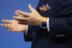 J.K. Shin, President and CEO of IT and Mobile Communications Division at Samsung, presents the new Samsung Galaxy Gear smart watch