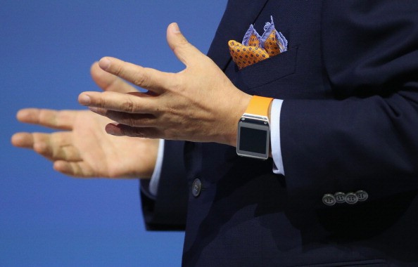 J.K. Shin, President and CEO of IT and Mobile Communications Division at Samsung, presents the new Samsung Galaxy Gear smart watch