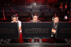Game enthusiasts test out the new Electronic Arts DICE game 'Star Wars Battlefront' during the Annual Gaming Industry Conference E3 at the Los Angeles Convention Center on June 16, 2015 in Los Angeles, California.