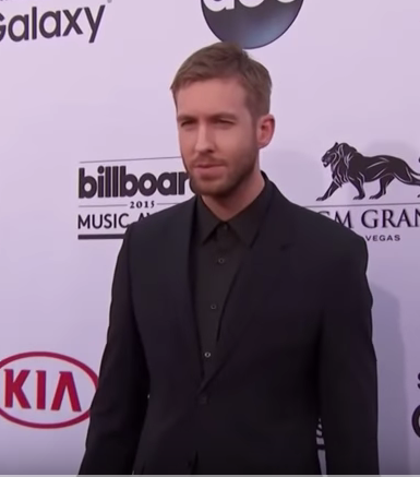Calvin Harris poses for the camera during the 2015 Billboard music awards.   