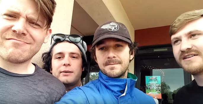  Shia LaBeouf takes a selfie with friends at Oscar Blues in Colorado.  